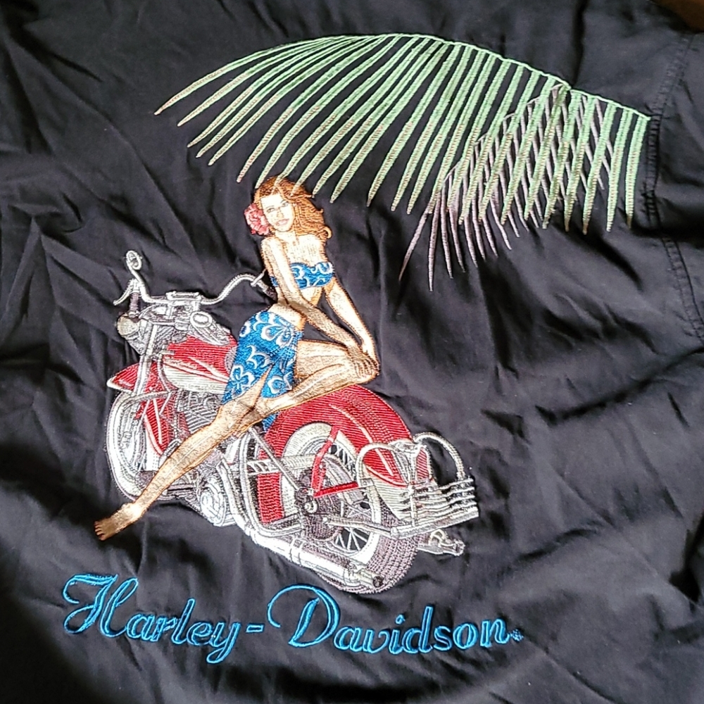 Harley-Davidson 70% Silk Embroidered shirt - Picture 2 of 8